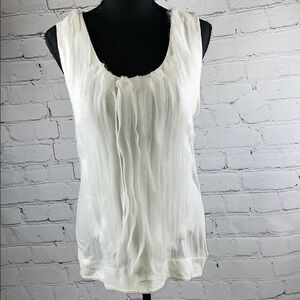 UEC Tinley Road white sleeveless ruffle top medium